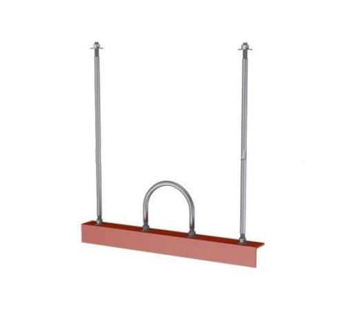 Подвески одной трубы на опорном уголке в Могилёве