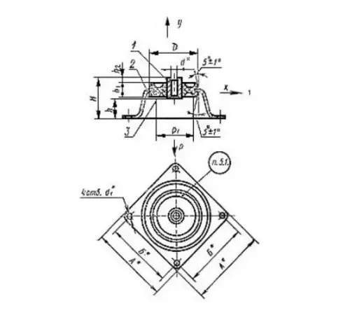 Амортизаторы приборные резинометаллические чашечные в Могилёве