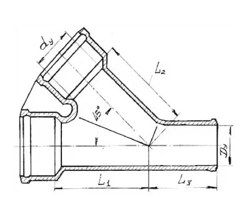 Косые чугунные тройники 45° в Могилёве с доставкой по Беларуси