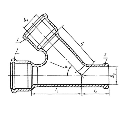 Косые чугунные тройники 60 градусов в Могилёве