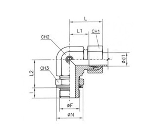 Угольники ввертные TN 514 с уплотнением в Могилёве