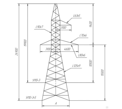 Промежуточно-угловые опоры ЛЭП в Могилёве с доставкой по Беларуси