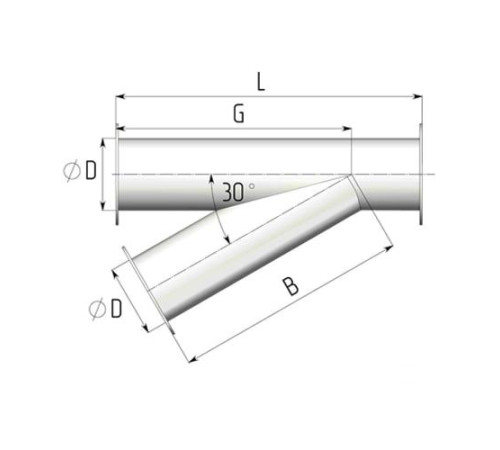 Титановые неравнопроходные косые тройники в Могилёве